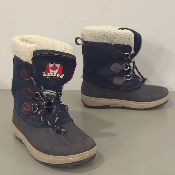 Pajar Marcel Waterproof Winter‎ Boots Navy Unisex size 1 Youth - Picture 1 of 9
